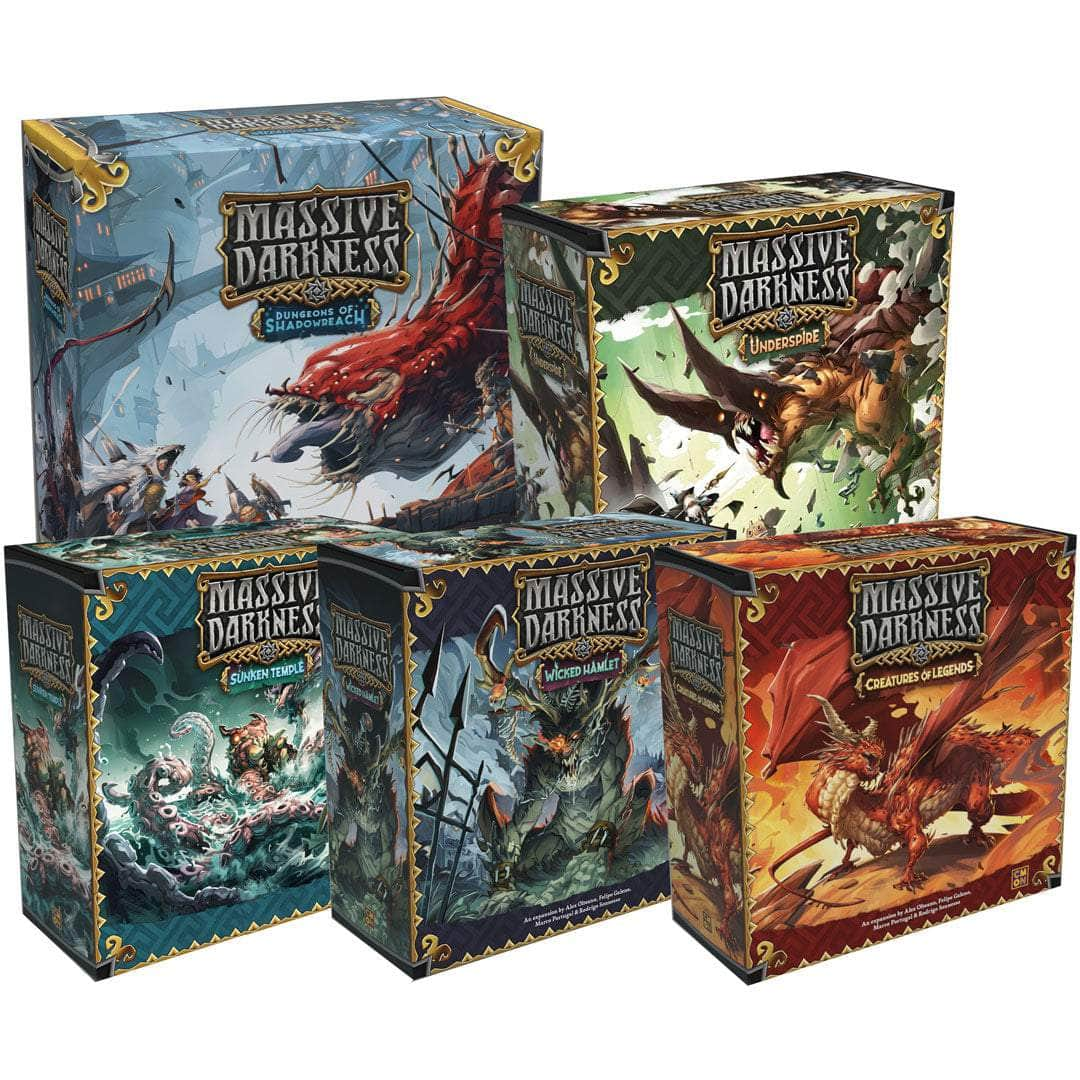 Massive Darkness: Dungeons of Shadowreach Dragons hoard spel allt-in löfte (Kickstarter förbeställning special) Kickstarter brädspel CMON KS001951A