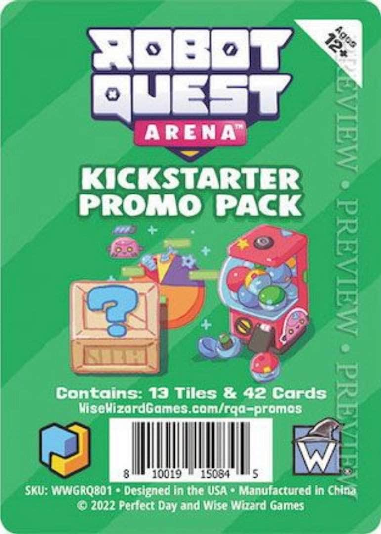 Robot Quest Arena: حزمة Kickstarter الترويجية (الطلب المسبق الخاص بـ Kickstarter) توسيع لعبة Kickstarter Board Wise Wizard Games KS001854A