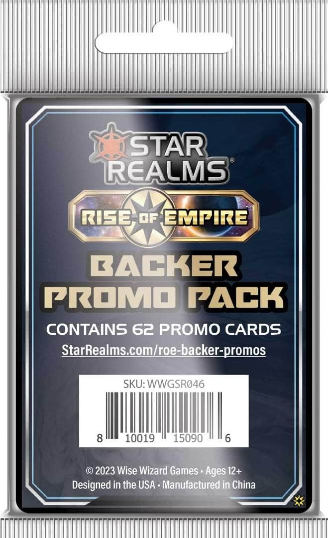 Star Realms: Rise of Empire Backer Promo Pack (Kickstarter ennakkotilaus Special) Kickstarter Board Game -laajennus Wise Wizard Games KS001855a