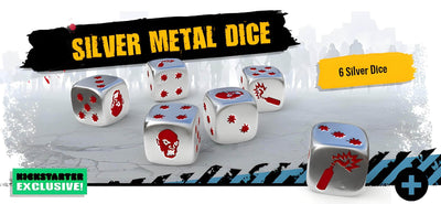 Zombicide: Silver Silver Metal Dice (Retail Pre-order edition) อุปกรณ์เสริมเกมกระดานขายปลีก CMON KS001751A