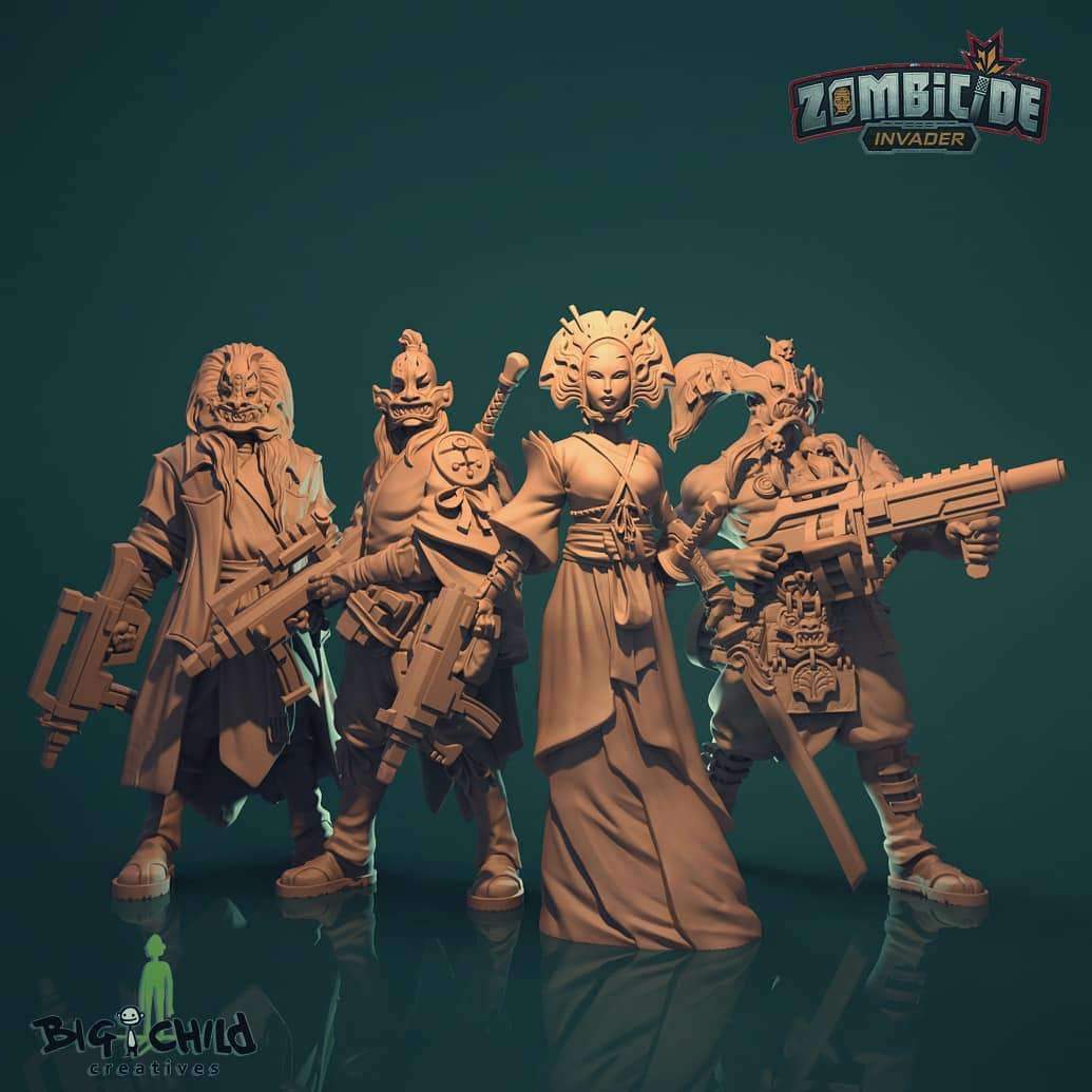 Zombicide: Invader Kabuki Survivor Pack (Kickstarter Précommande spécial) Extension du jeu du conseil d'administration de Kickstarter CMON Limité